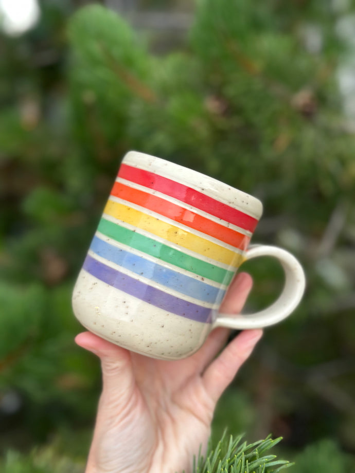 Stripes - Speckled Rainbow Mug