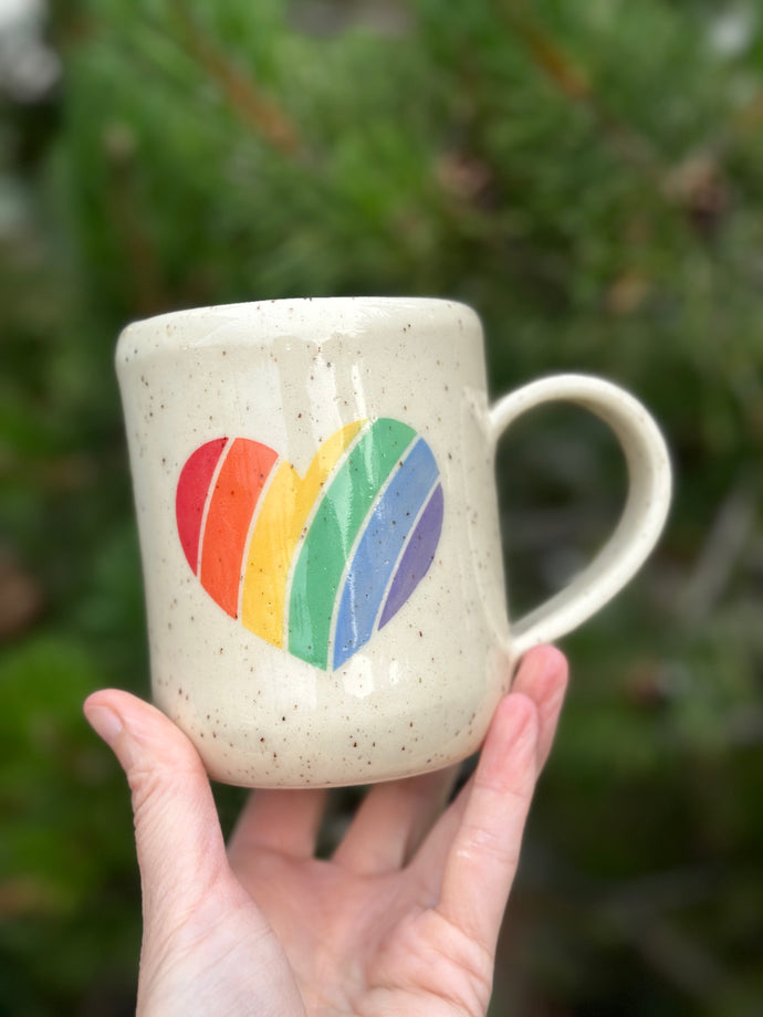 Heart - Speckled Rainbow Mug