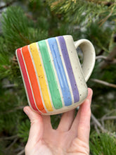 Load image into Gallery viewer, Vertical Stripe -Speckled Rainbow Mug
