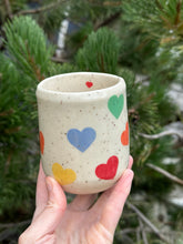 Load image into Gallery viewer, Little Hearts -Speckled Rainbow Tumbler
